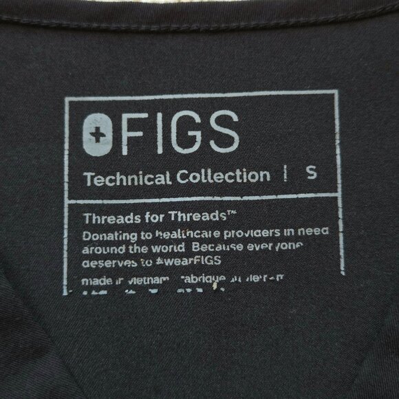 FIGS Scrub Set Black Catarina Top Small Zamora Jogger Pants Petite XS Women's - Picture 6 of 16